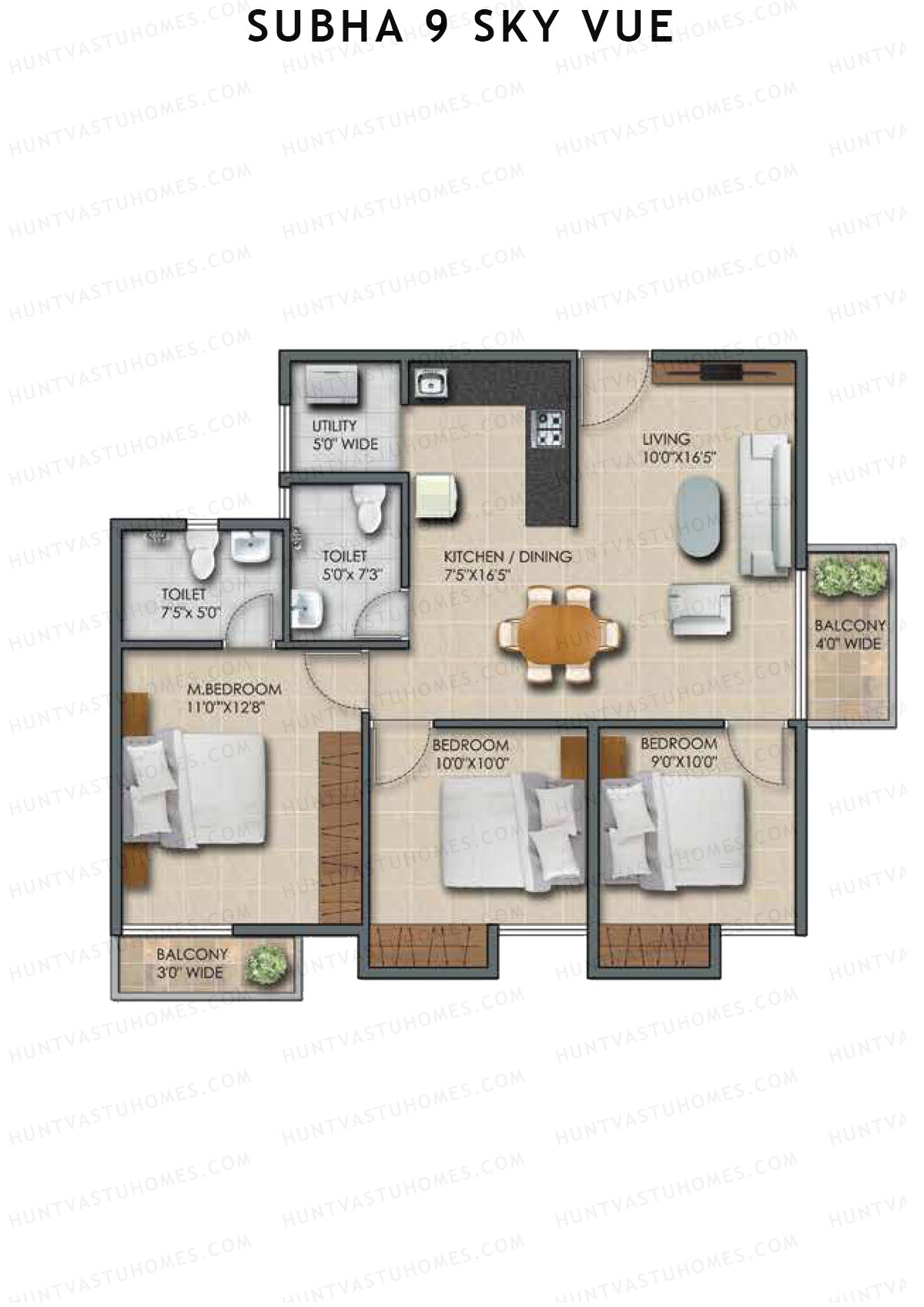 Subha 9 Sky Vue Tower 1 Unit 10 Floor Plan