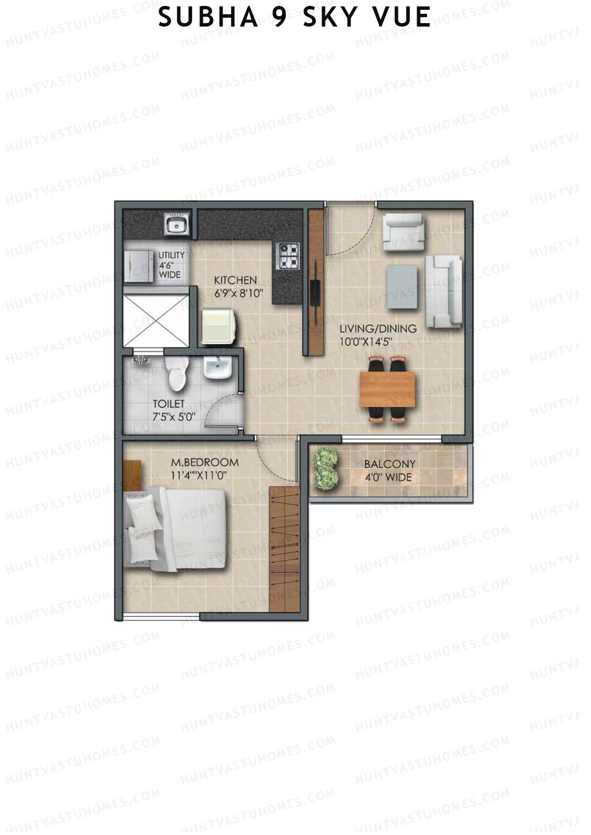 Subha 9 Sky Vue Tower 1 Unit 12 Floor Plan