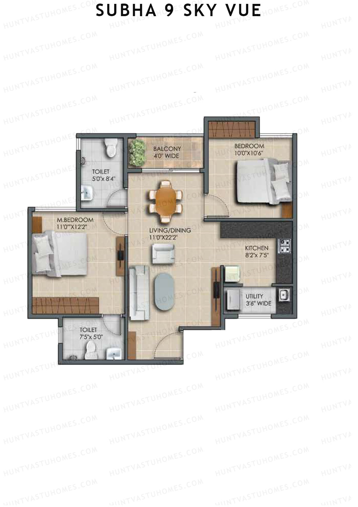 Subha 9 Sky Vue Tower 1 Unit 5 Floor Plan