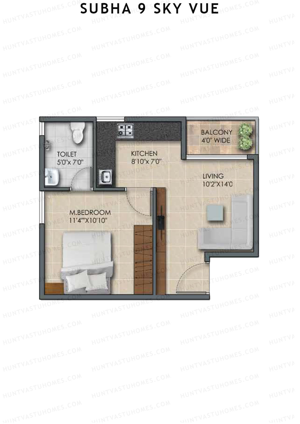 Subha 9 Sky Vue Tower 1 Unit 7 Floor Plan