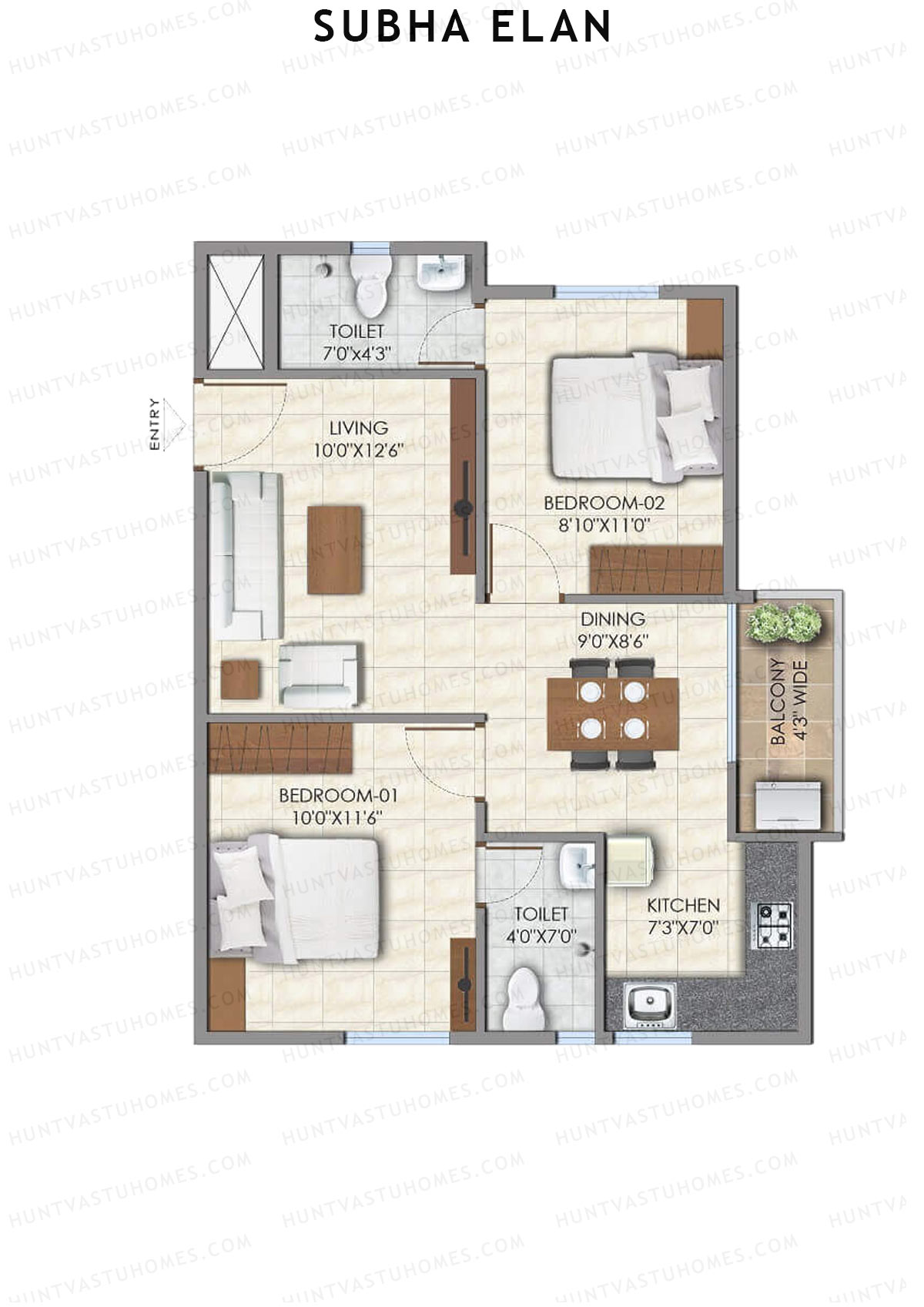 Subha Elan Block A Unit 1 Floor Plan