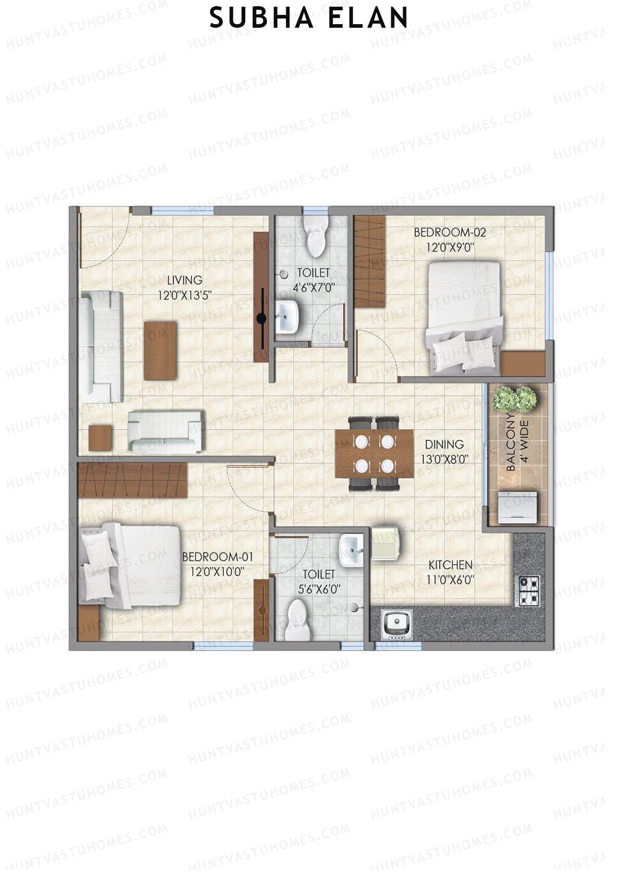 Subha Elan Block A Unit 24 Floor Plan