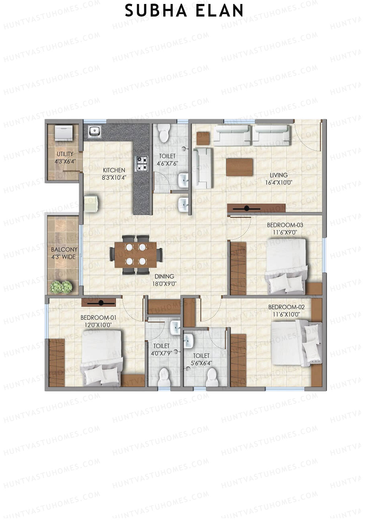 Subha Elan Block A Unit 26 Floor Plan