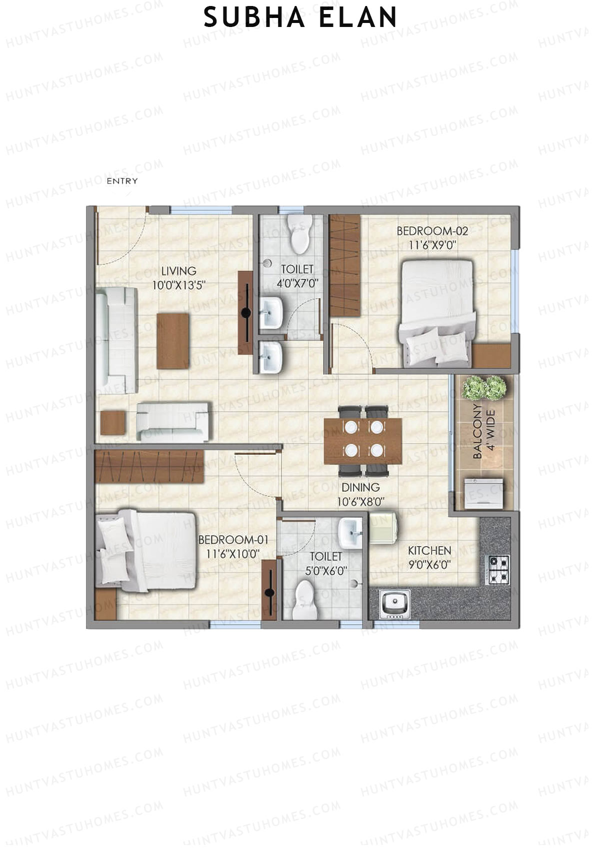 Subha Elan Block A Unit 2 Floor Plan