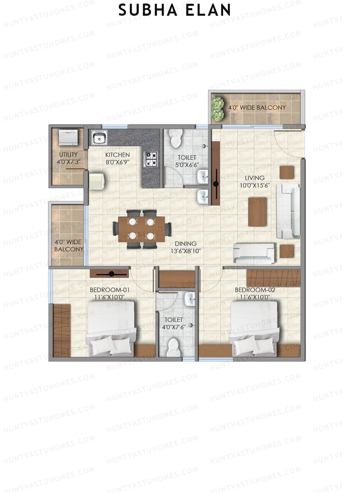 Subha Elan Block A Unit 33 Floor Plan