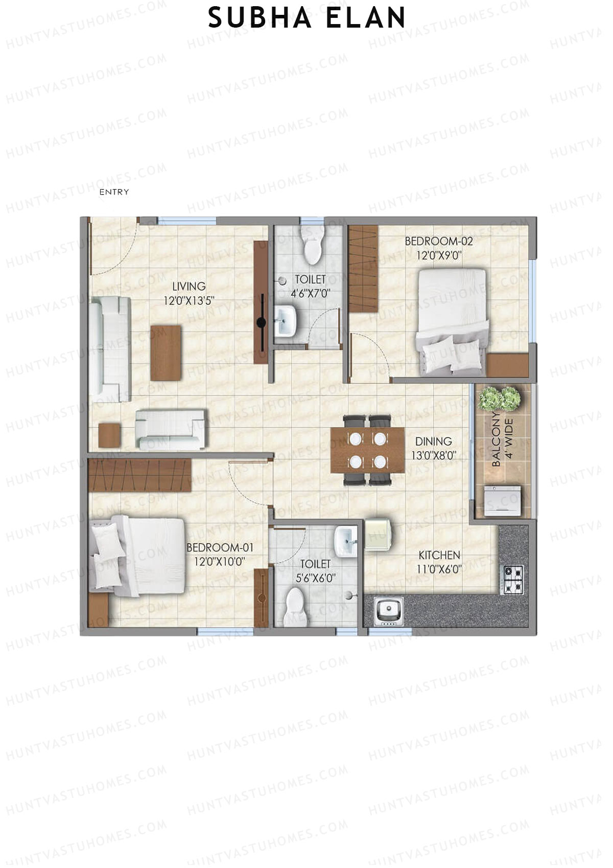 Subha Elan Block A Unit 3 Floor Plan
