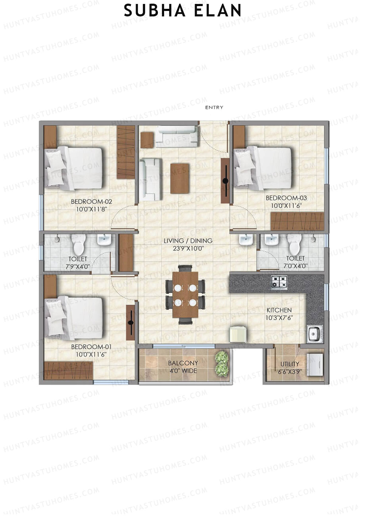 Subha Elan Block A Unit 6 Floor Plan