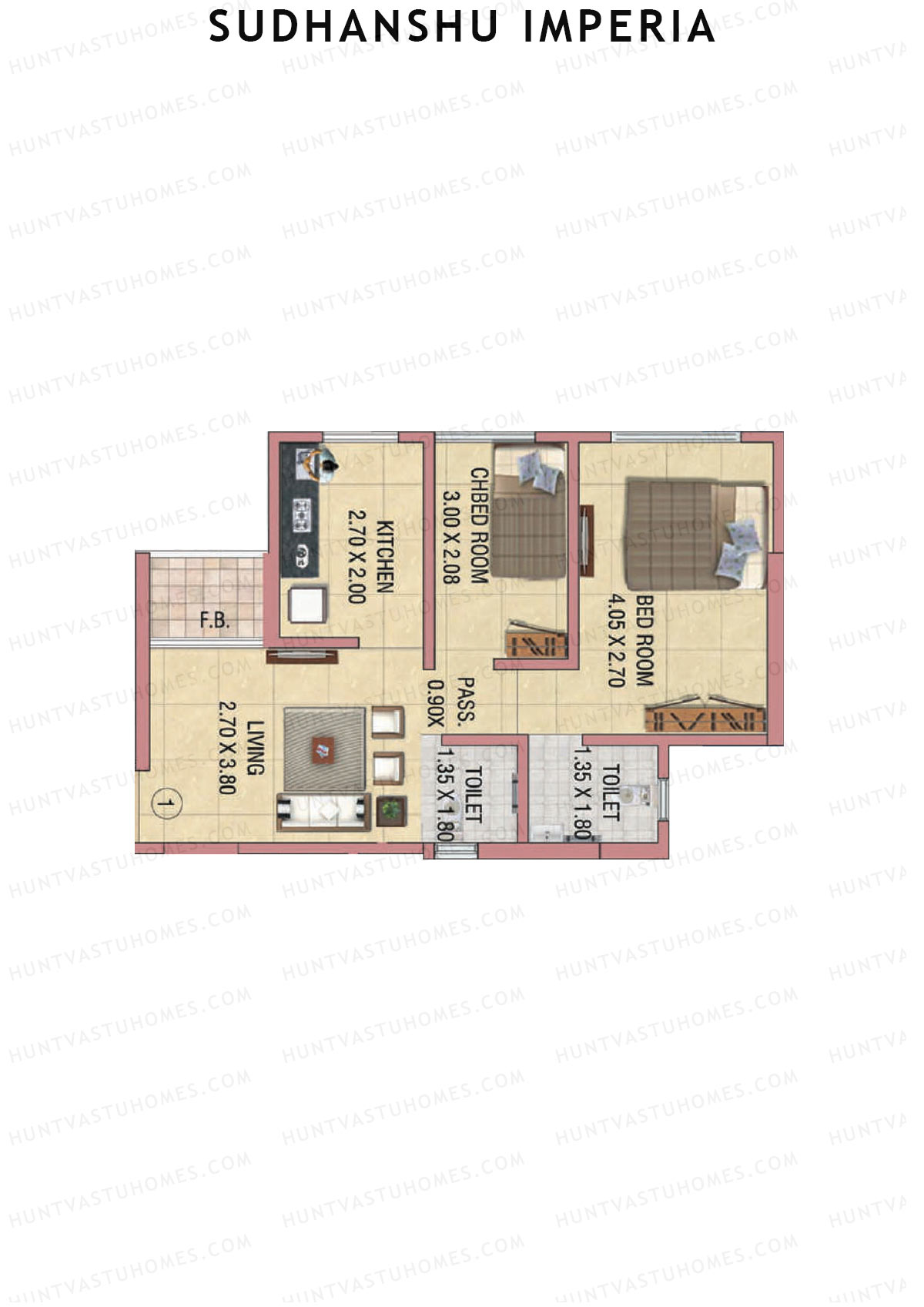 Sudhanshu Imperia Wing B Unit 1 Floor Plan