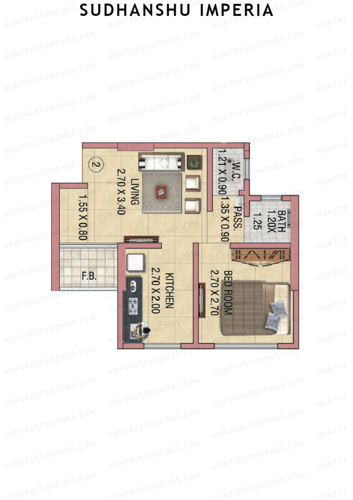 Sudhanshu Imperia Wing B Unit 2 Floor Plan