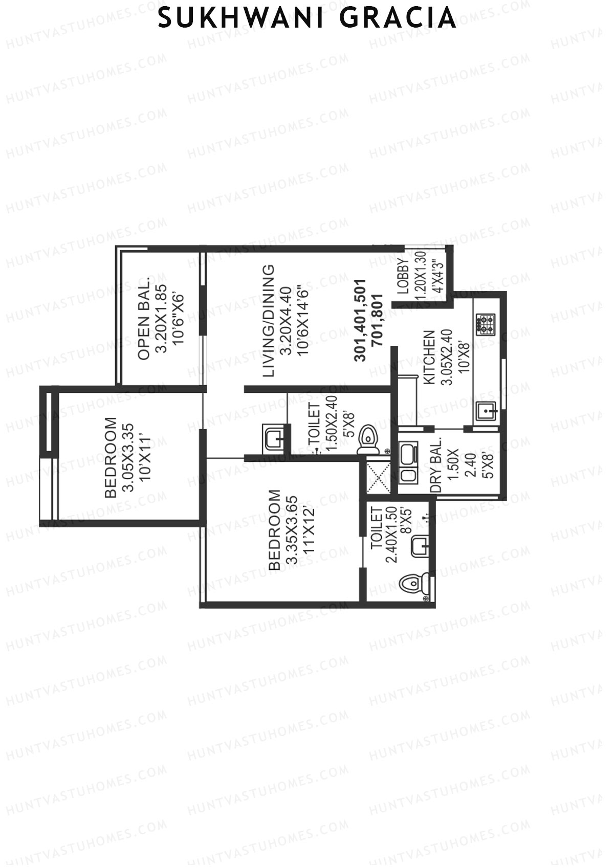 Sukhwani Gracia Wing C Unit 1 Floor Plan