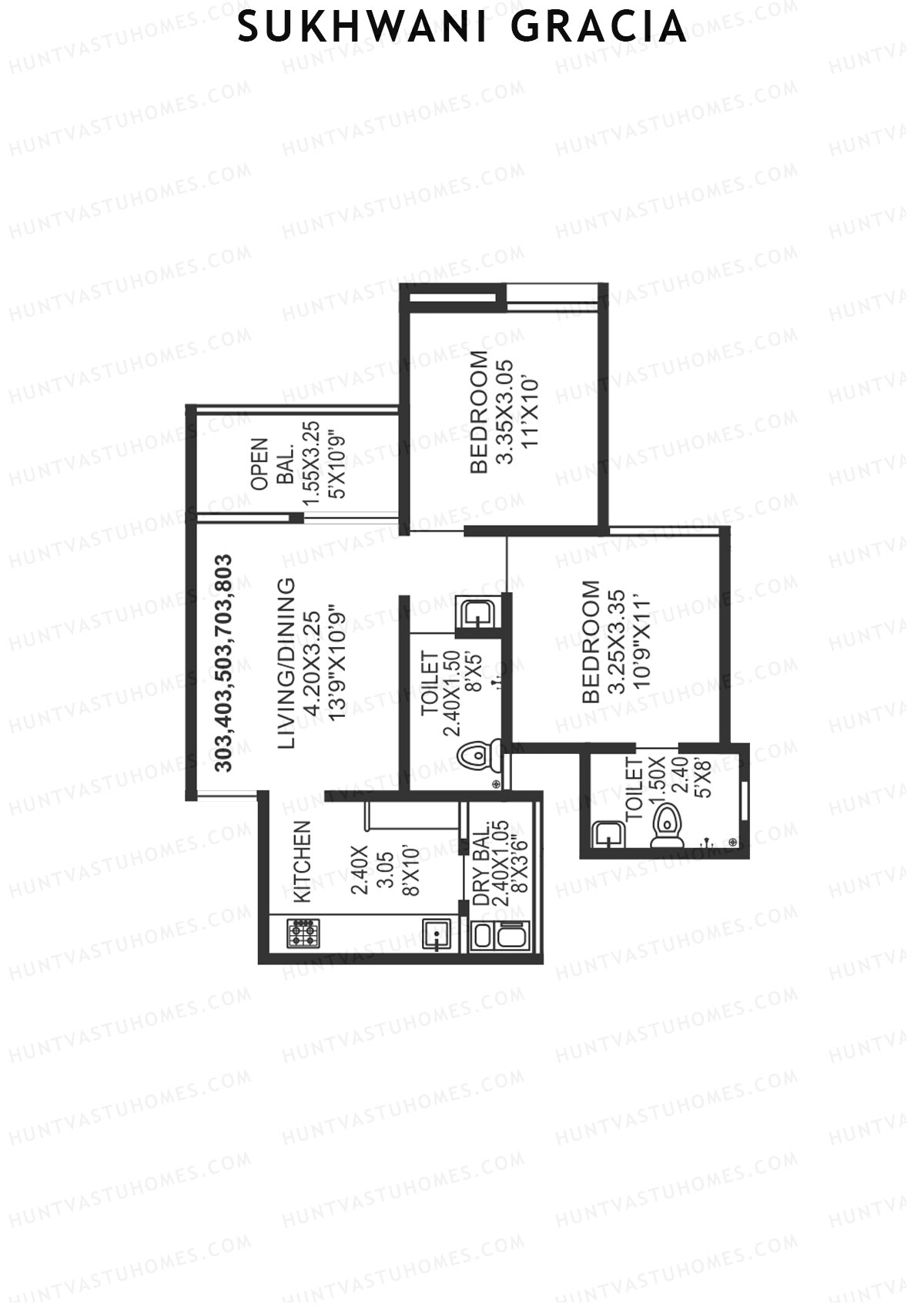 Sukhwani Gracia Wing C Unit 3 Floor Plan