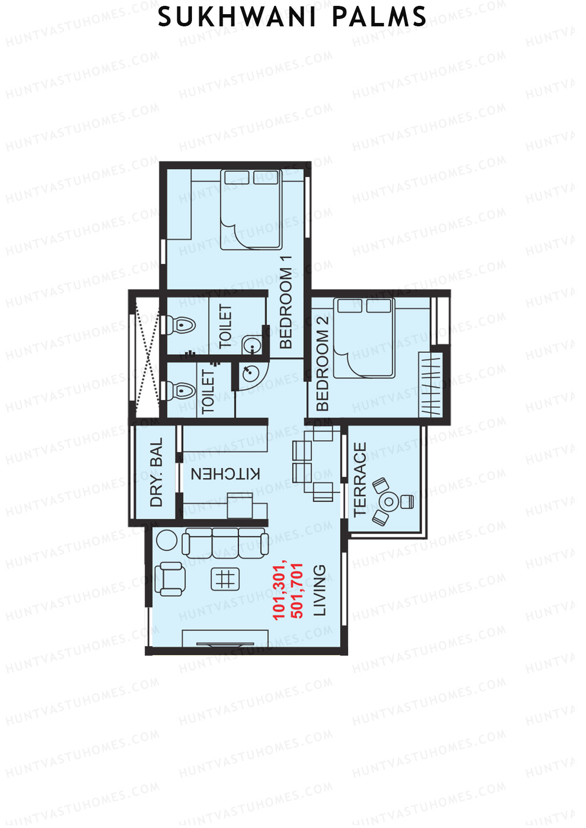 Sukhwani Palms Tower A Unit 1 Floor Plan
