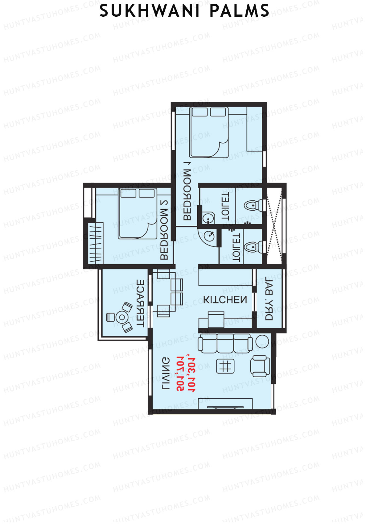 Sukhwani Palms Tower A Unit 4 Floor Plan