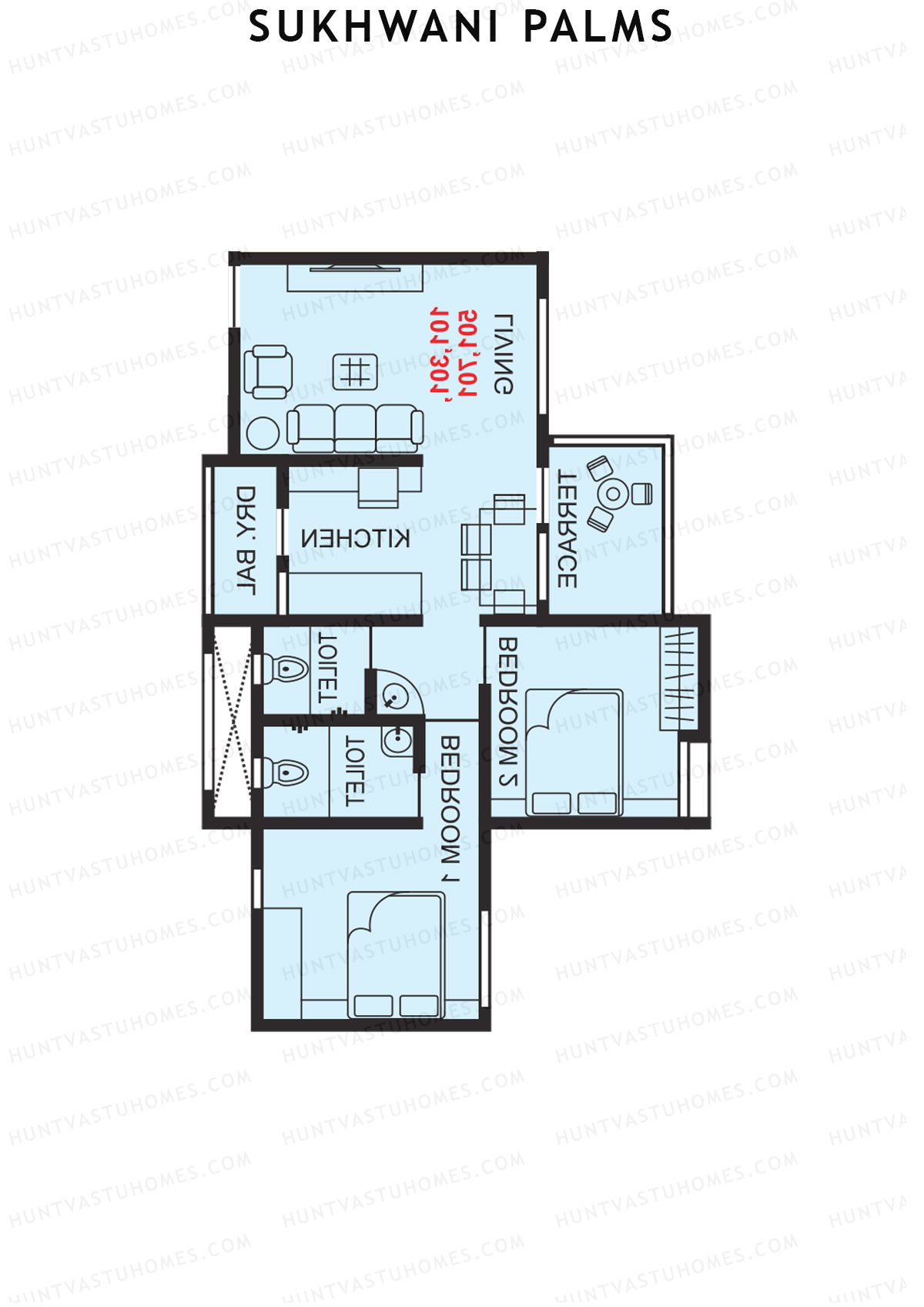 Sukhwani Palms Tower B Unit 1 Floor Plan