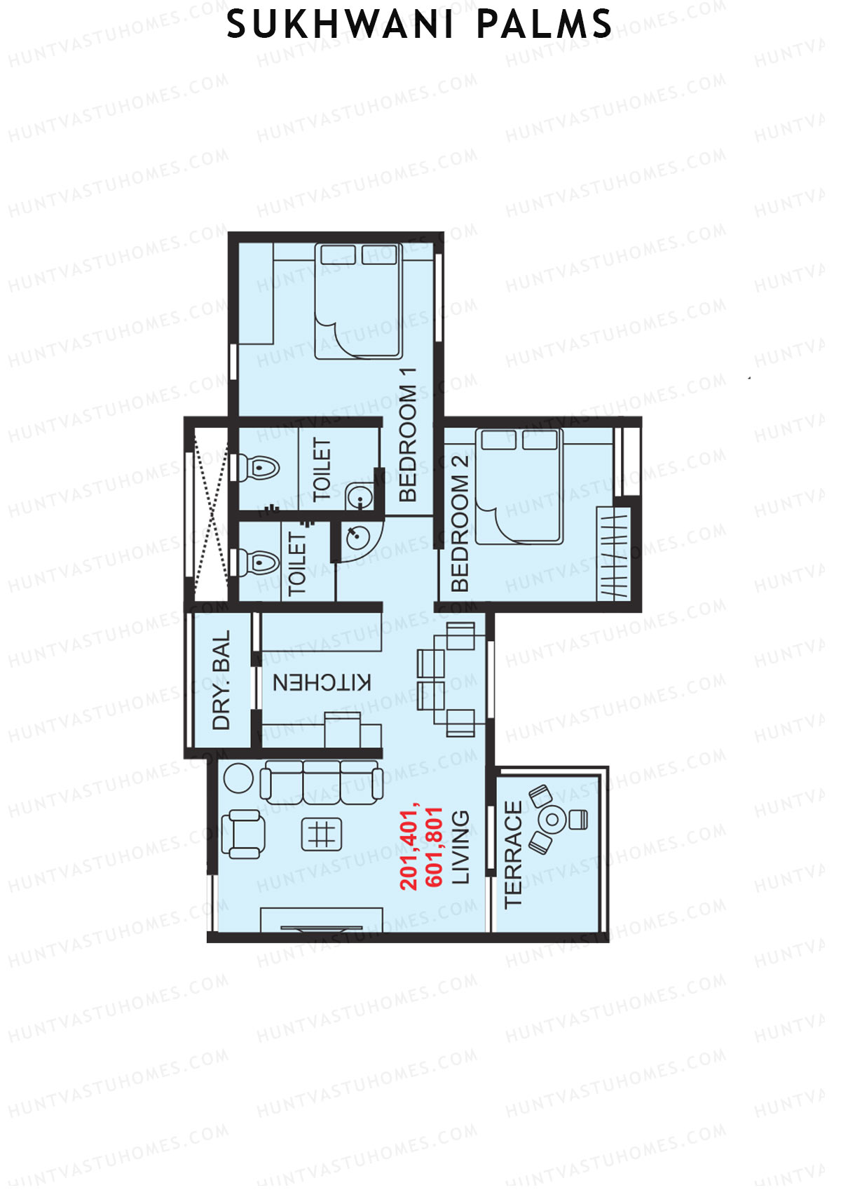 Sukhwani Palms Tower B Unit 2 Floor Plan