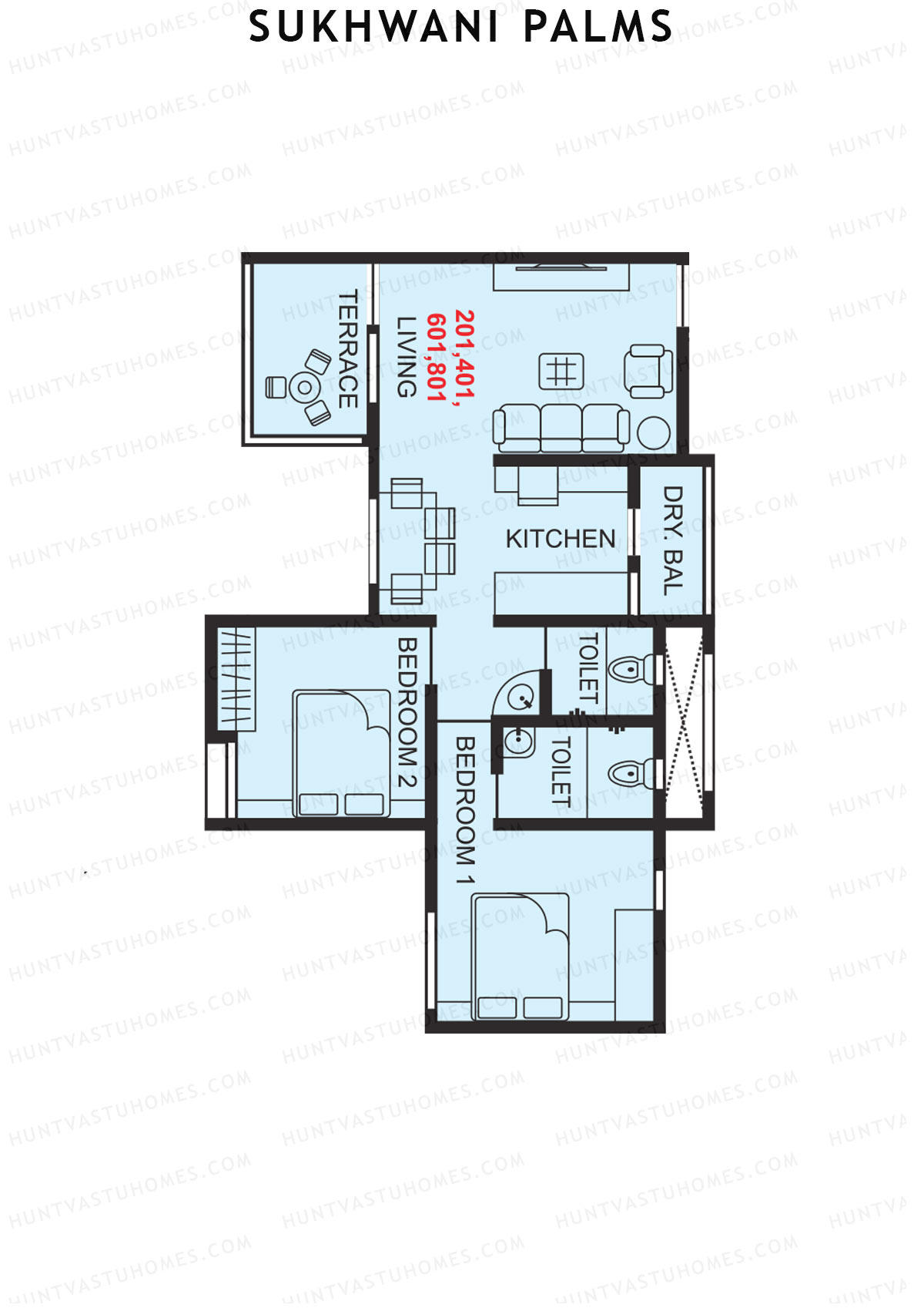 Sukhwani Palms Tower B Unit 4 Floor Plan