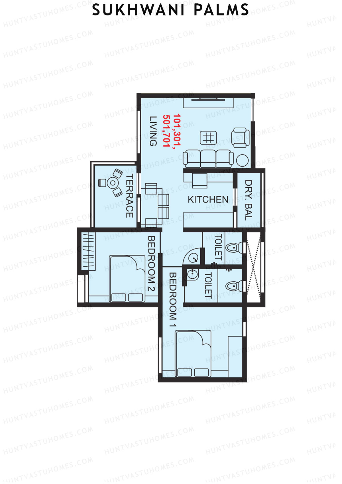 Sukhwani Palms Tower C Unit 1 Floor Plan