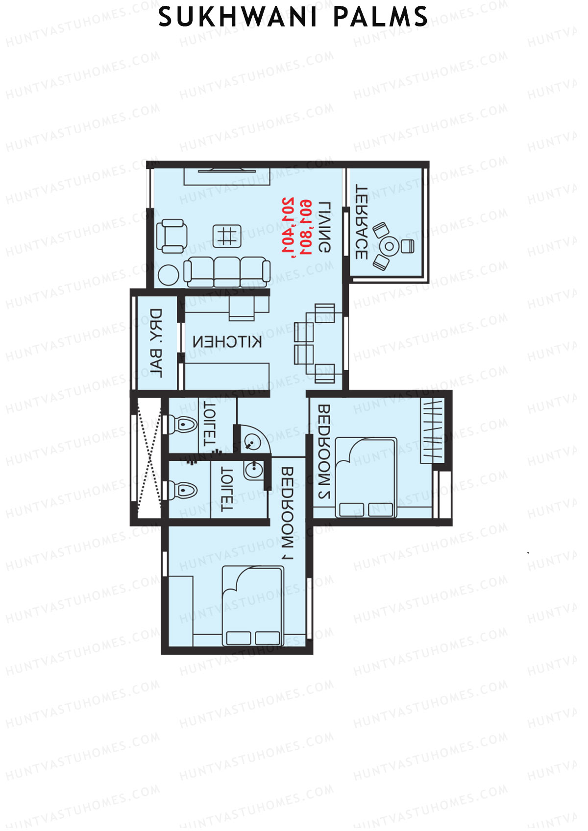 Sukhwani Palms Tower C Unit 4 Floor Plan