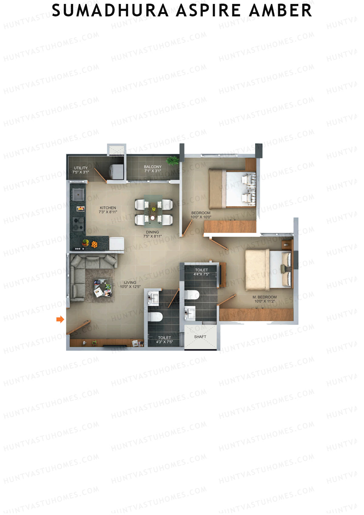 Sumadhura Aspire Amber Wing A Unit 4 (Type 4) Floor Plan