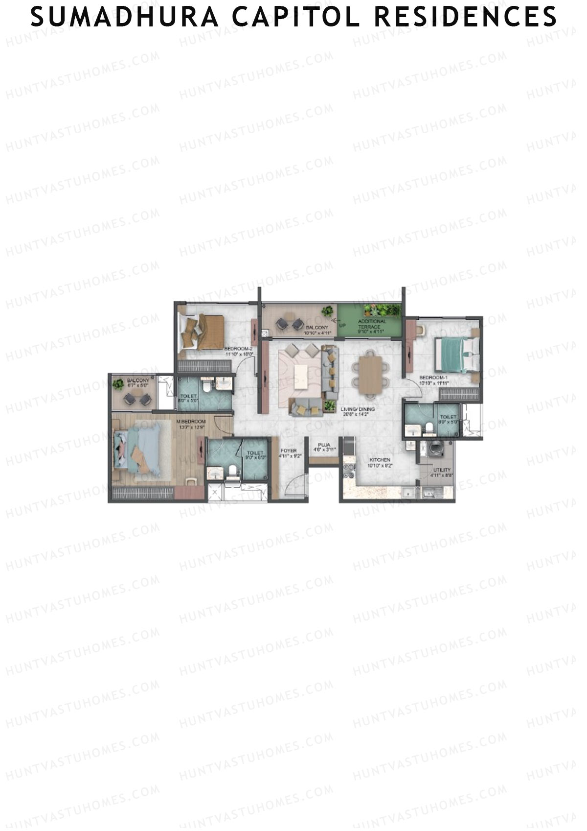 Sumadhura Capitol Residences B Pinnacle Unit 1  Floor Plan