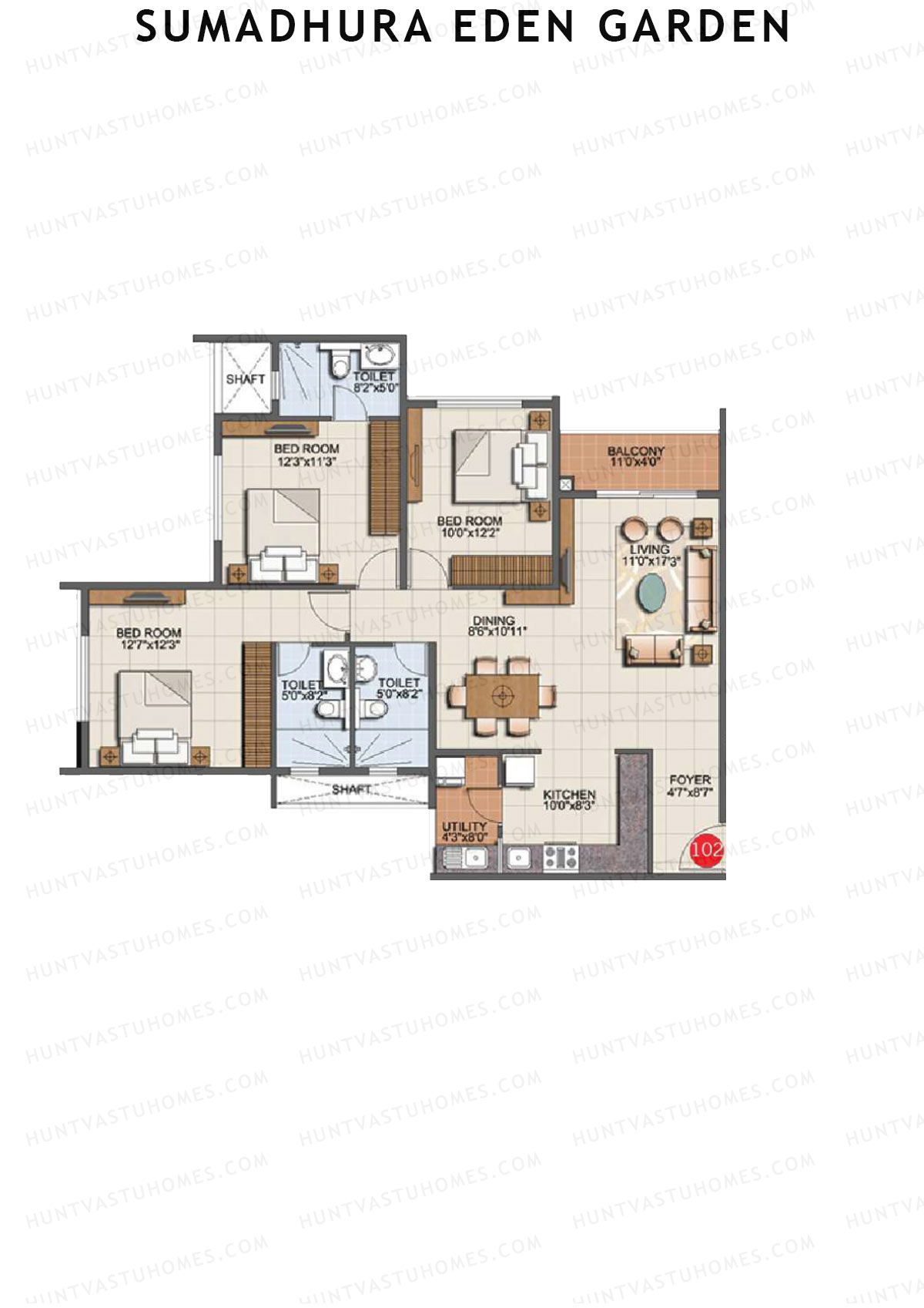 Sumadhura Eden Garden Tower H Unit 2 Floor Plan