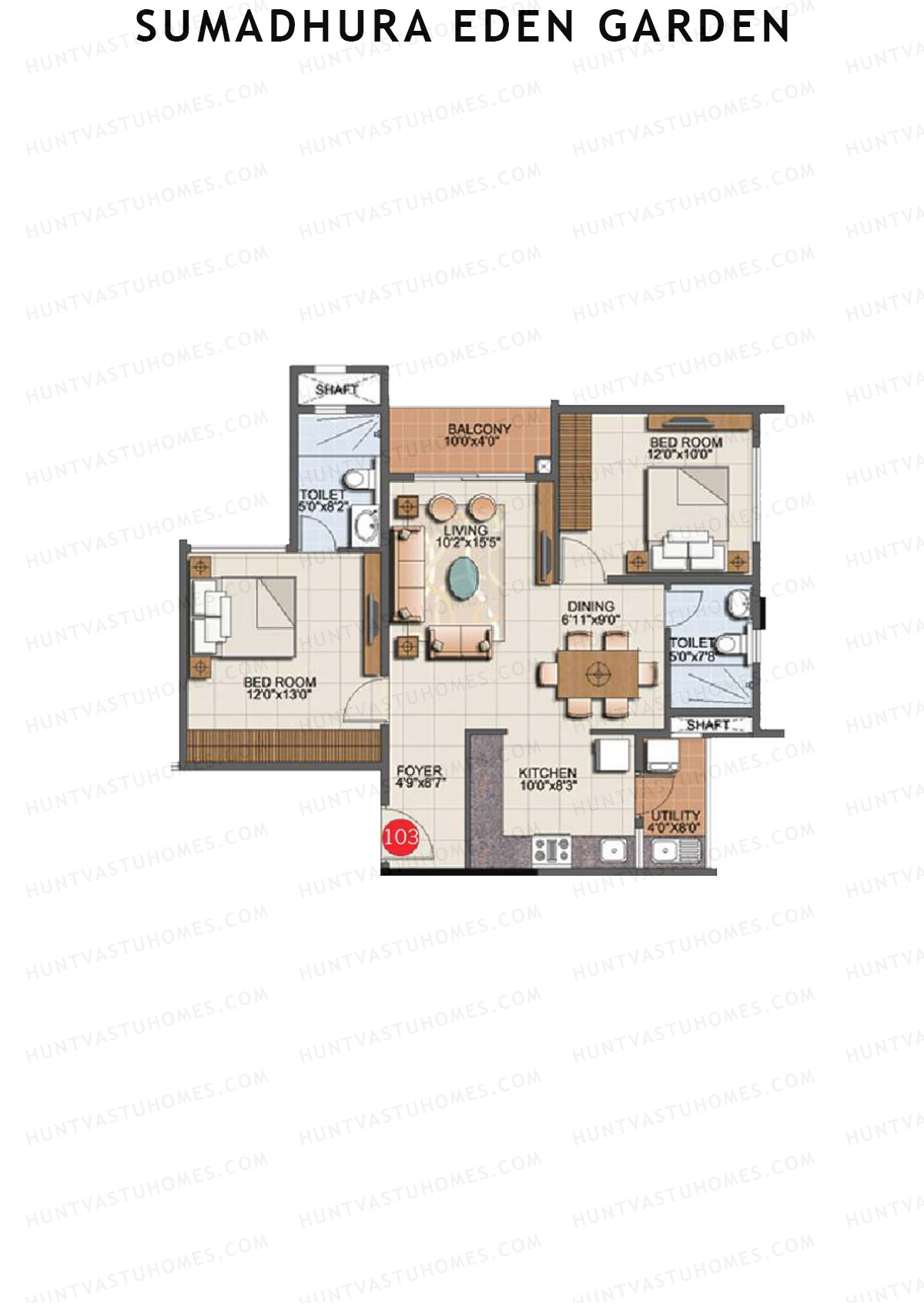 Sumadhura Eden Garden Tower H Unit 3 Floor Plan