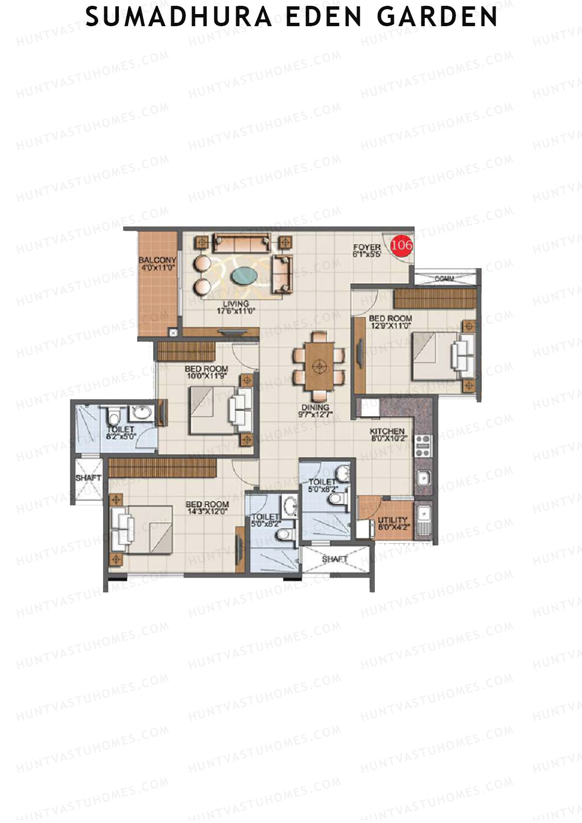 Sumadhura Eden Garden Tower H Unit 6 Floor Plan