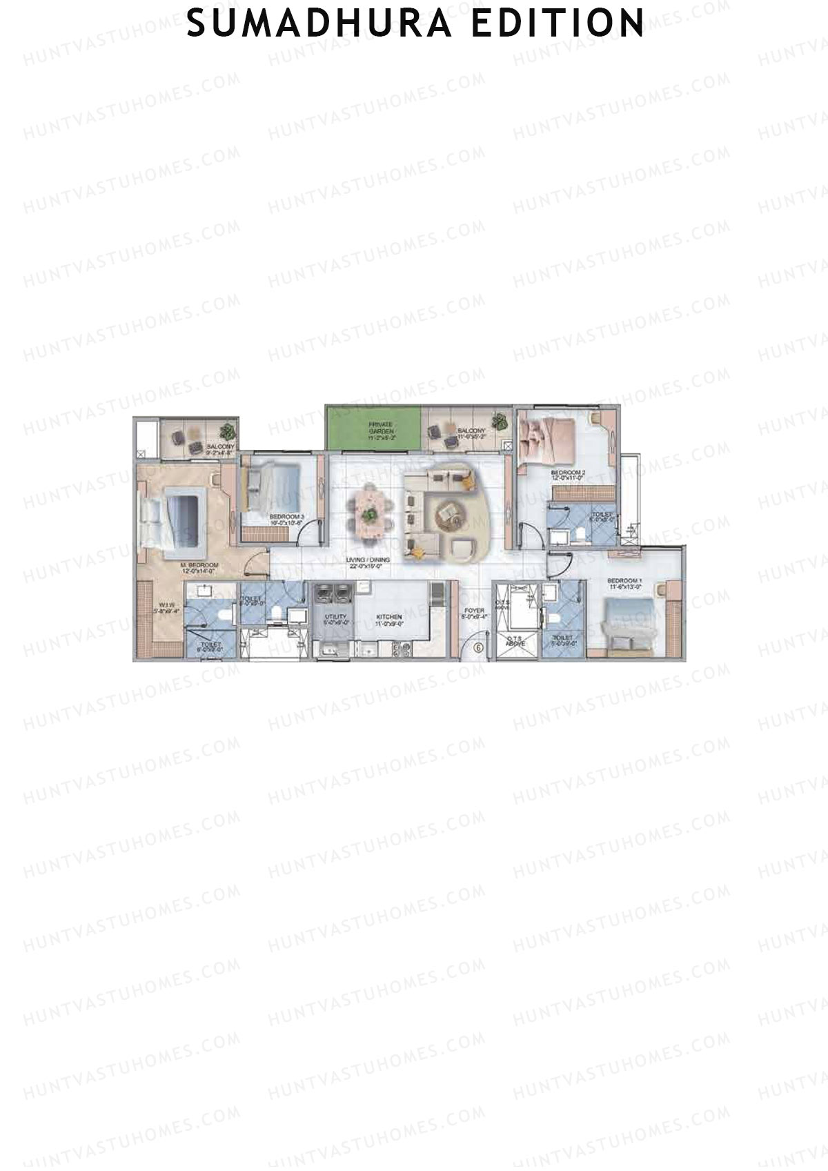 Sumadhura Edition, Wing K Vela, Unit 6, 4BHK, Super Area 2295   sq ft 