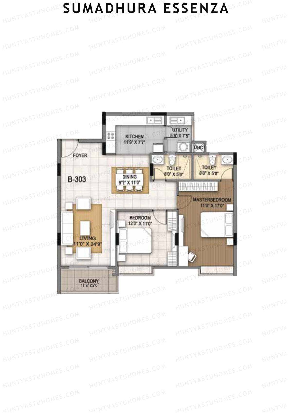 Sumadhura Essenza Block B Unit 3 Floor Plan