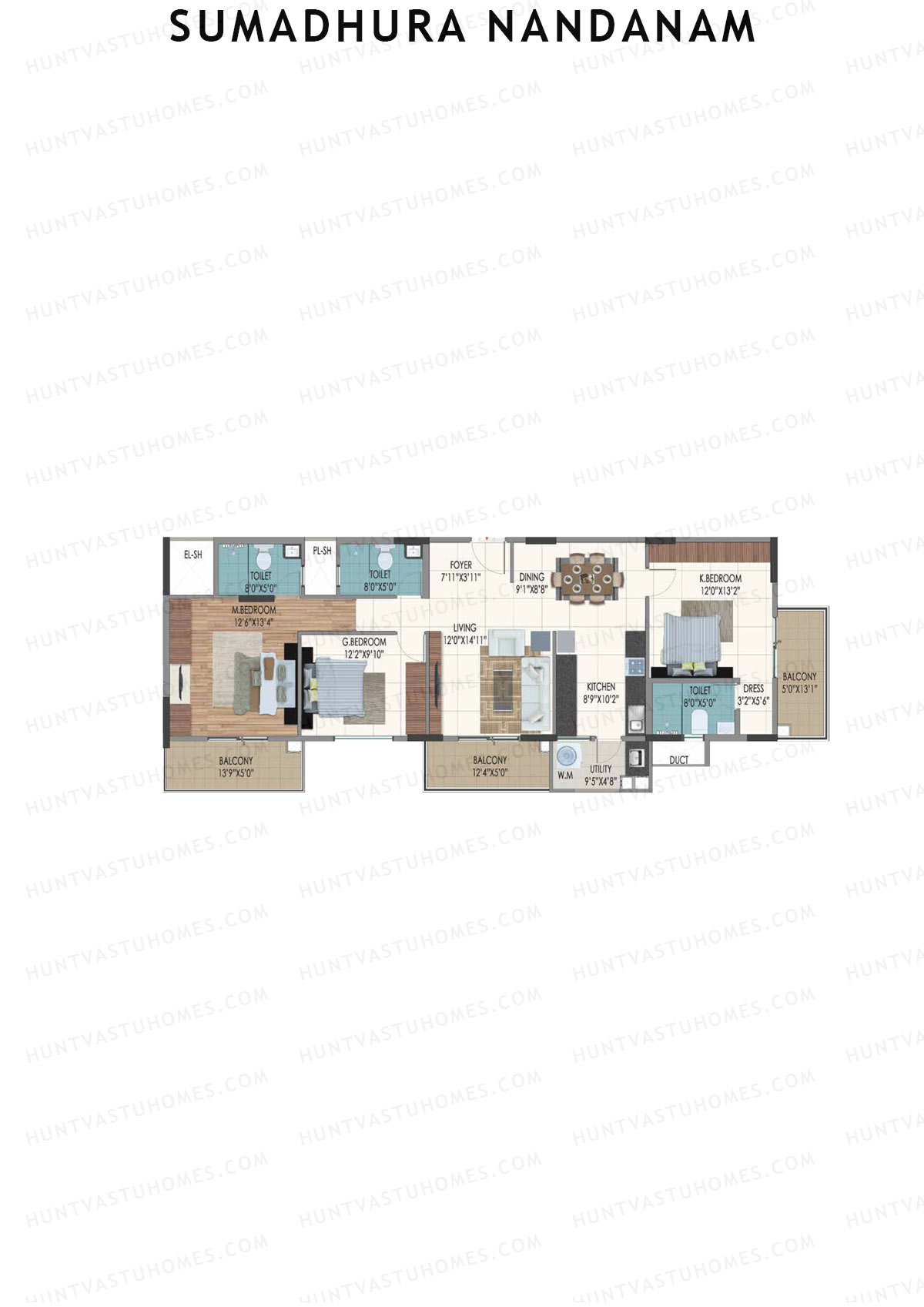 Sumadhura Nandanam Block A Unit 1 Floor Plan
