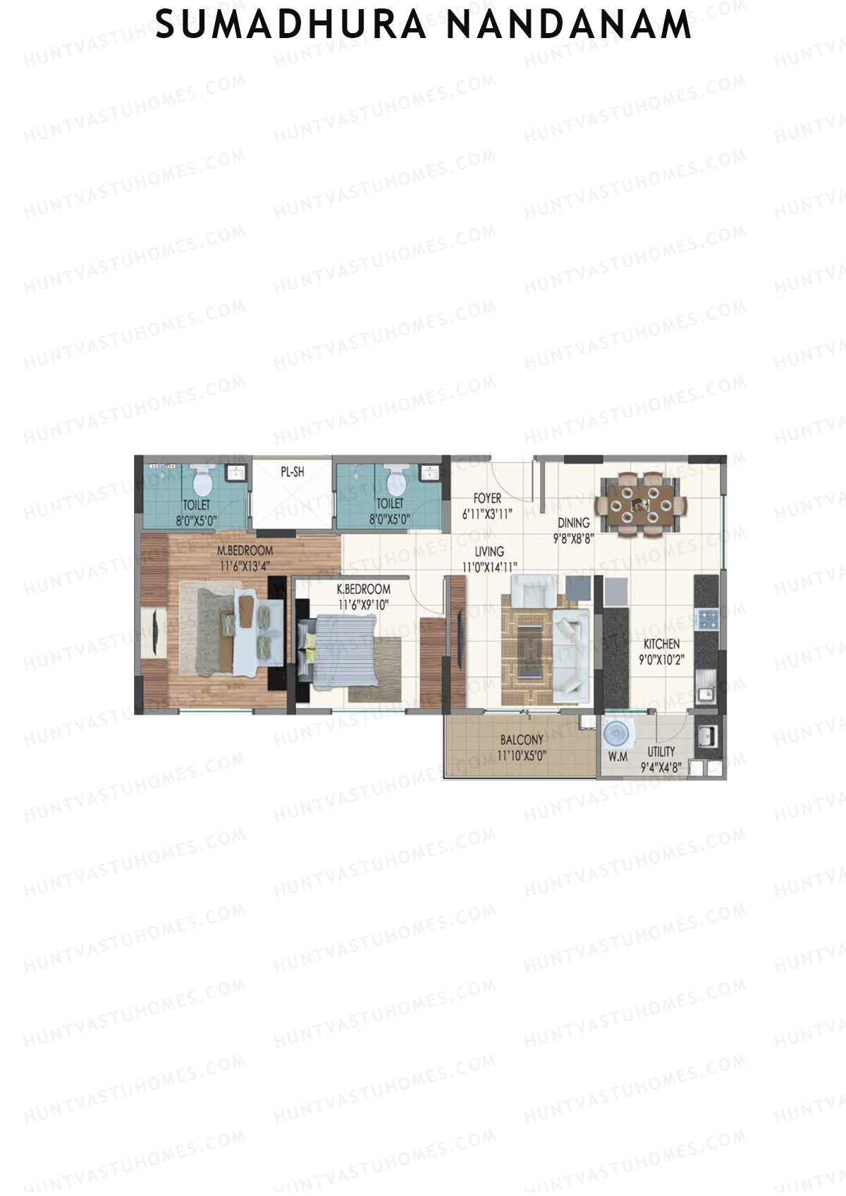 Sumadhura Nandanam Block B Unit 1 Floor Plan