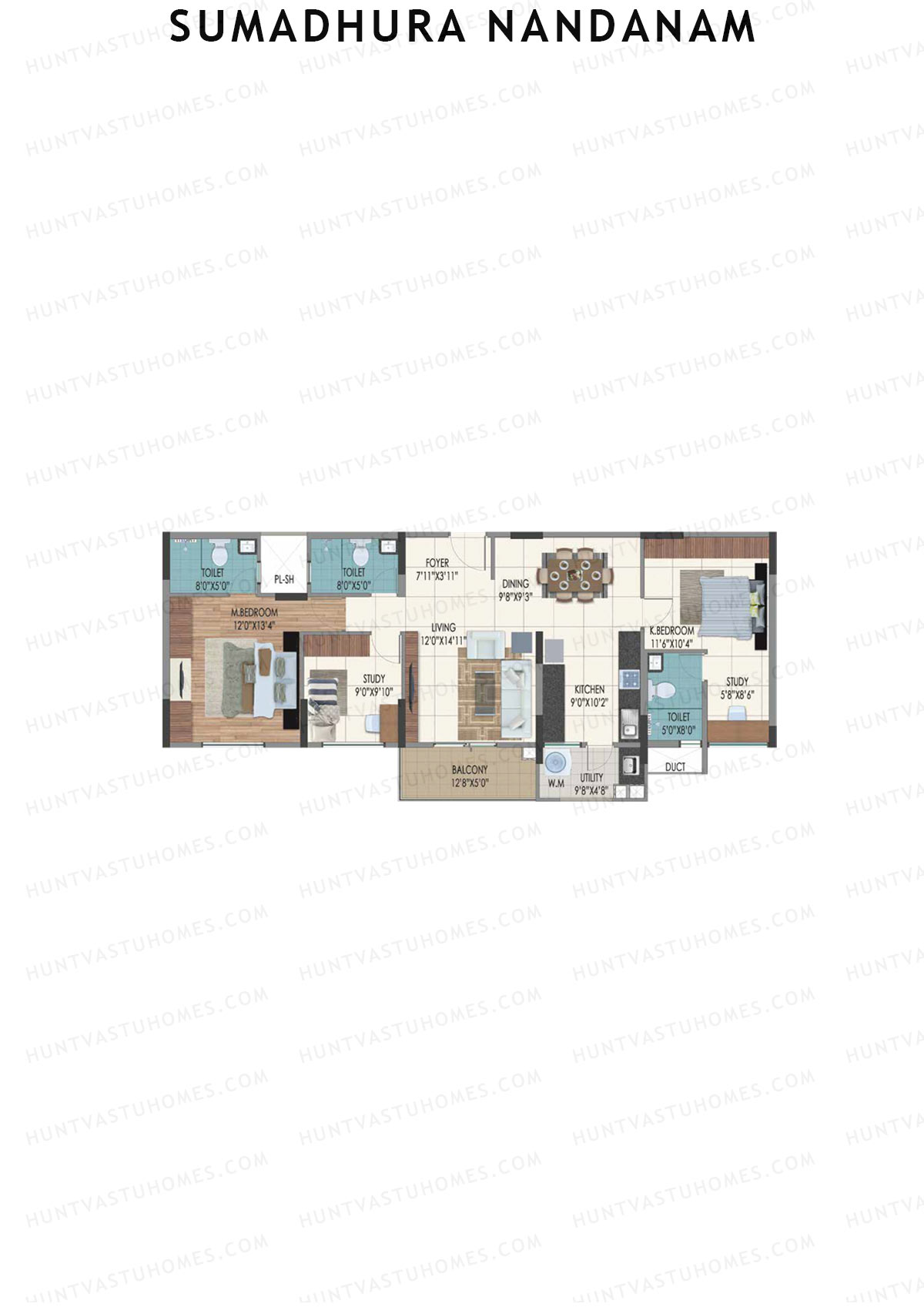 Sumadhura Nandanam Block B Unit 2 Floor Plan