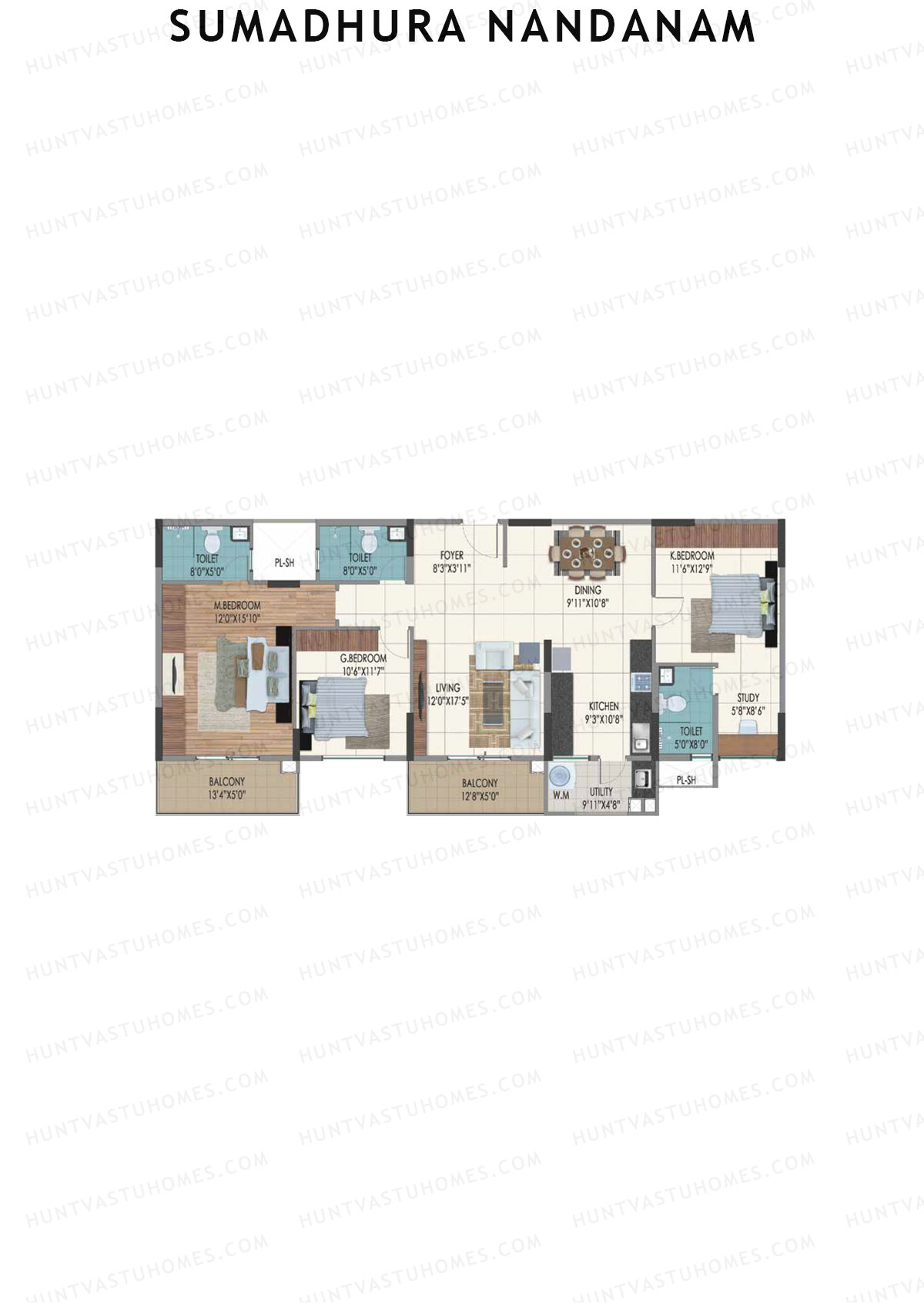 Sumadhura Nandanam Block C Unit 2 Floor Plan