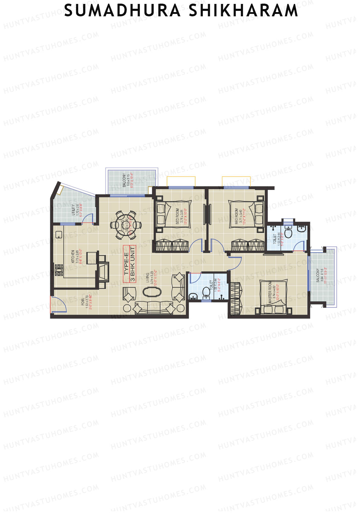 Sumadhura Shikharam Block C Unit 2 (Type E) Floor Plan