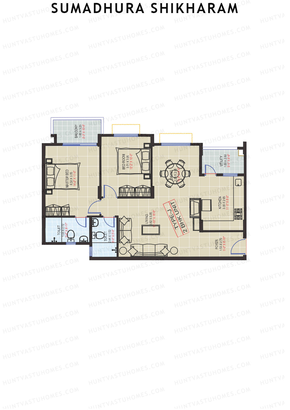 Sumadhura Shikharam Block C Unit 3 (Type J) Floor Plan