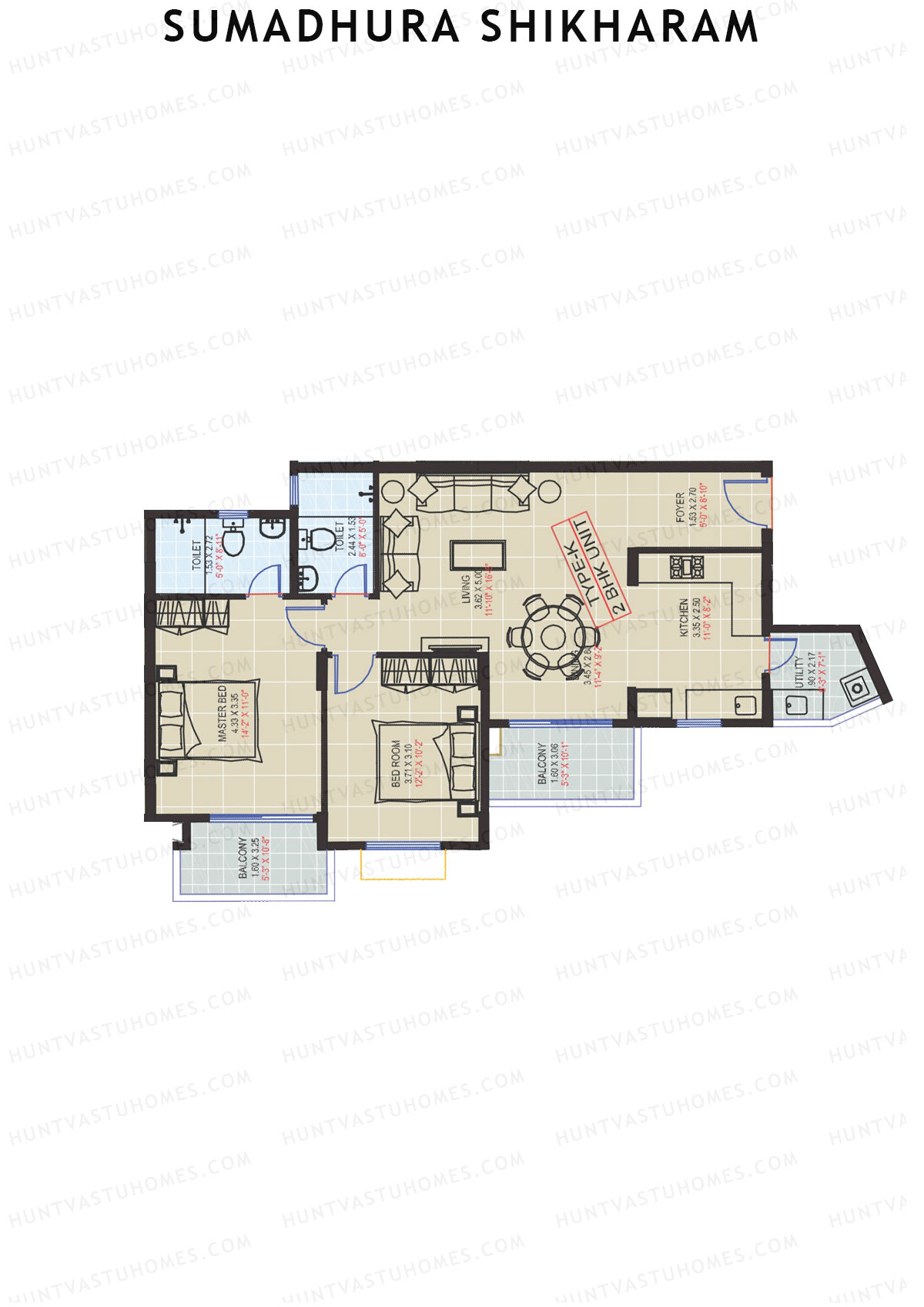 Sumadhura Shikharam Block C Unit 4 (Type K) Floor Plan