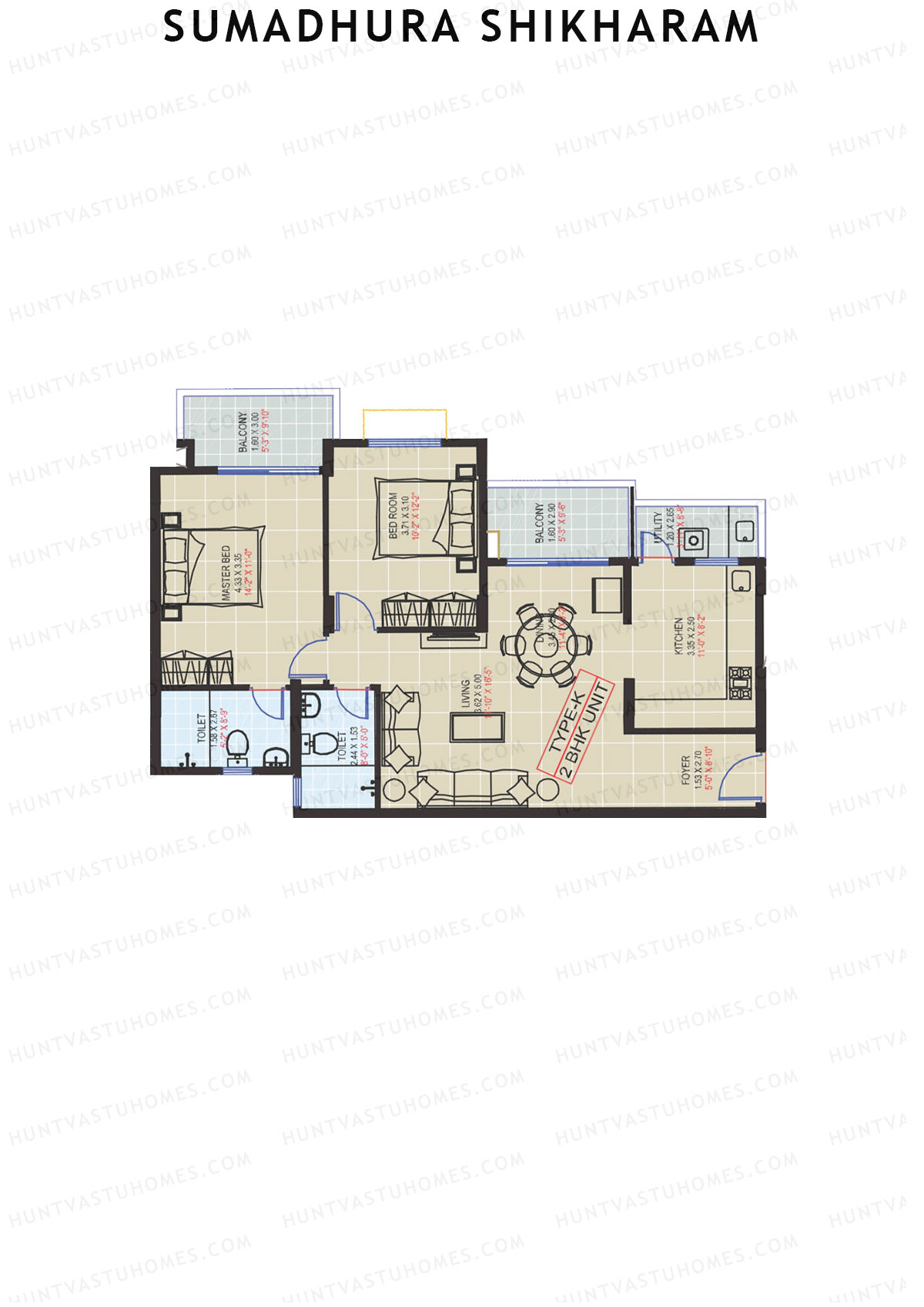 Sumadhura Shikharam Block C Unit 5 (Type K) Floor Plan