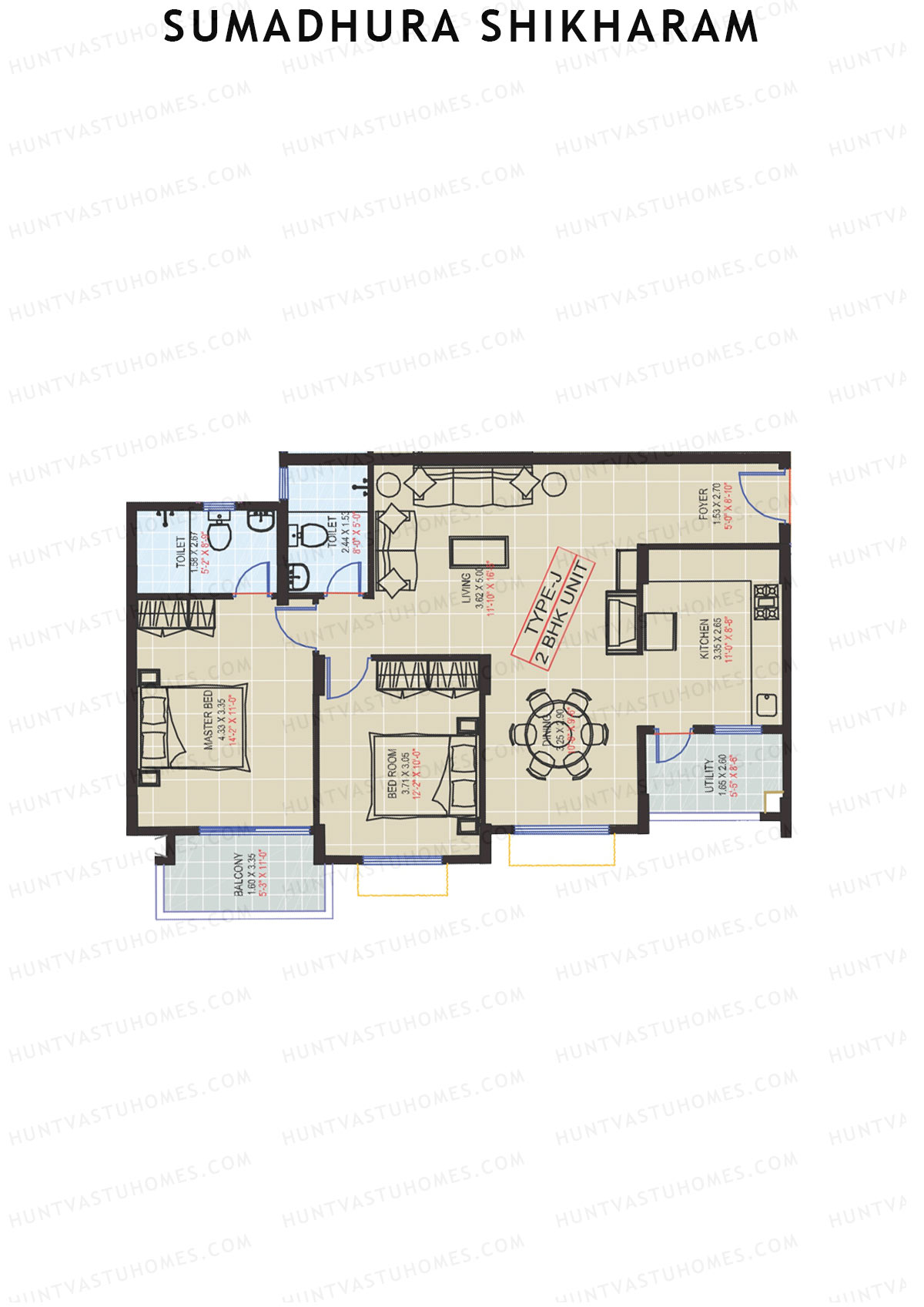 Sumadhura Shikharam Block C Unit 6 (Type J) Floor Plan