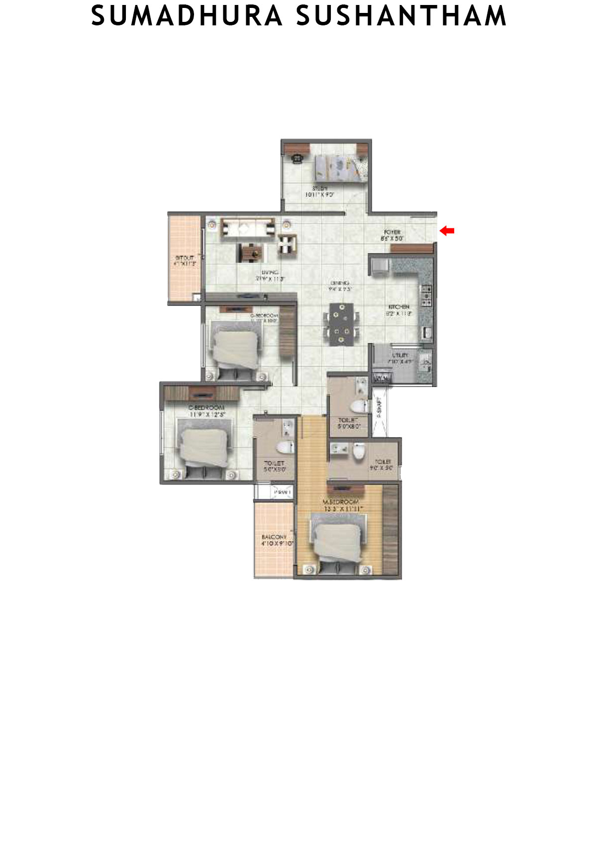 Sumadhura Sushantham Wing A Unit 9 Floor Plan
