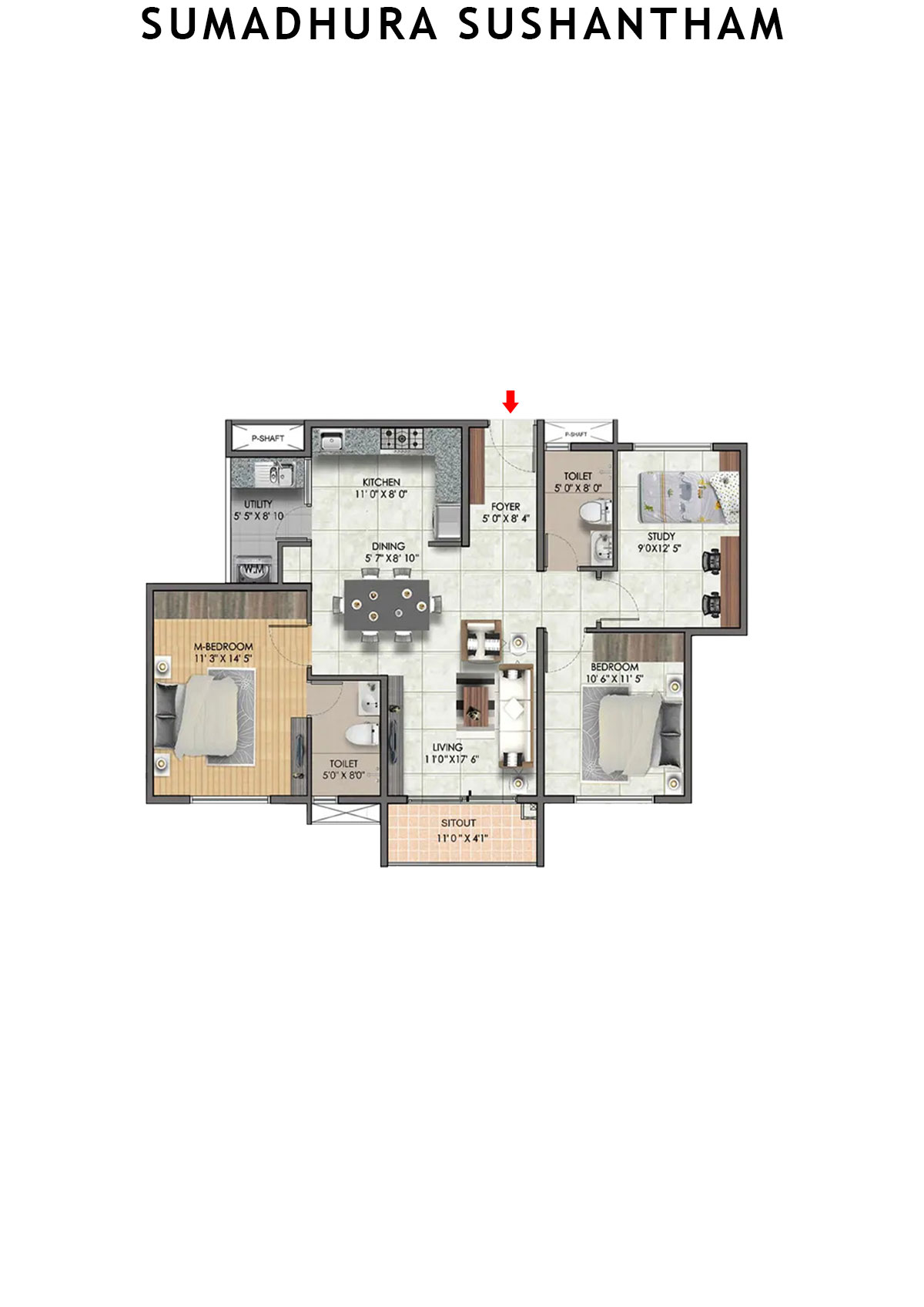 Sumadhura Sushantham Wing B Unit 1 Floor Plan