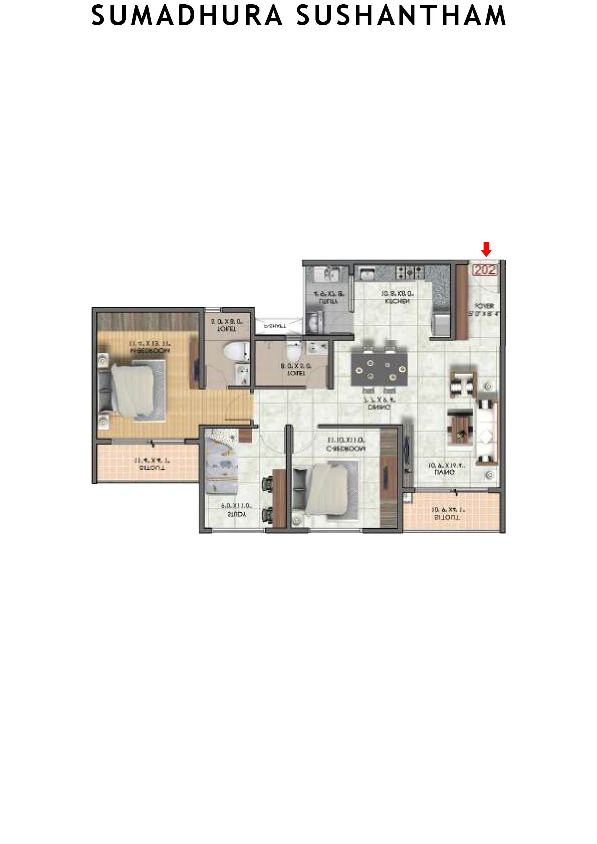 Sumadhura Sushantham Wing B Unit 2 Floor Plan