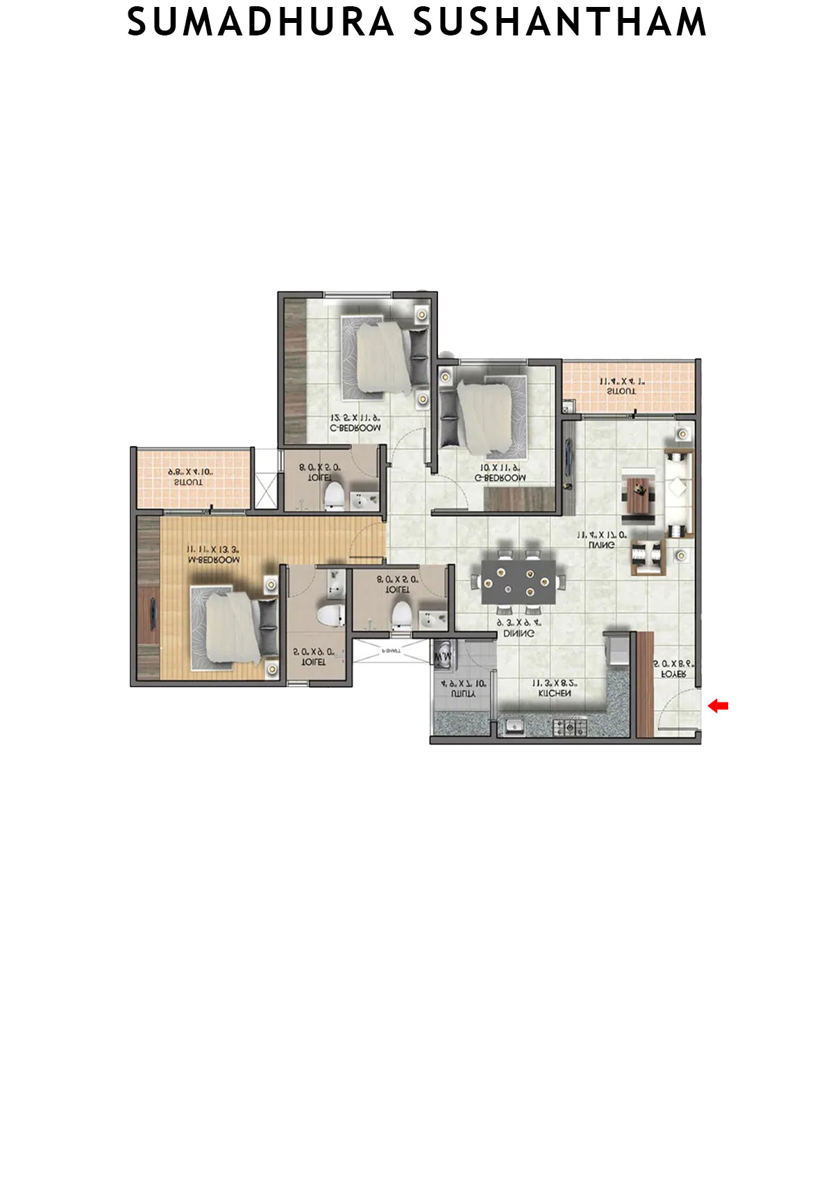 Sumadhura Sushantham Wing B Unit 5 Floor Plan