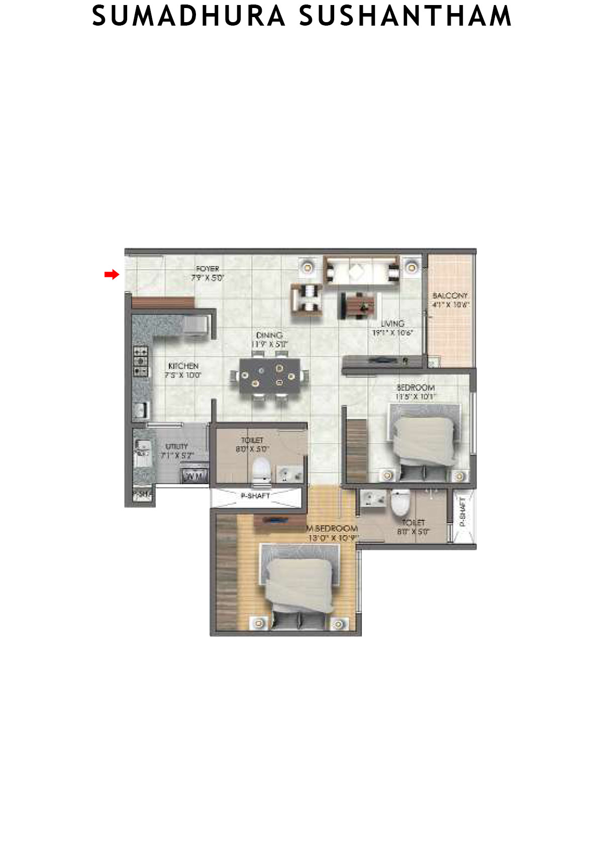 Sumadhura Sushantham Wing C Unit 1 Floor Plan