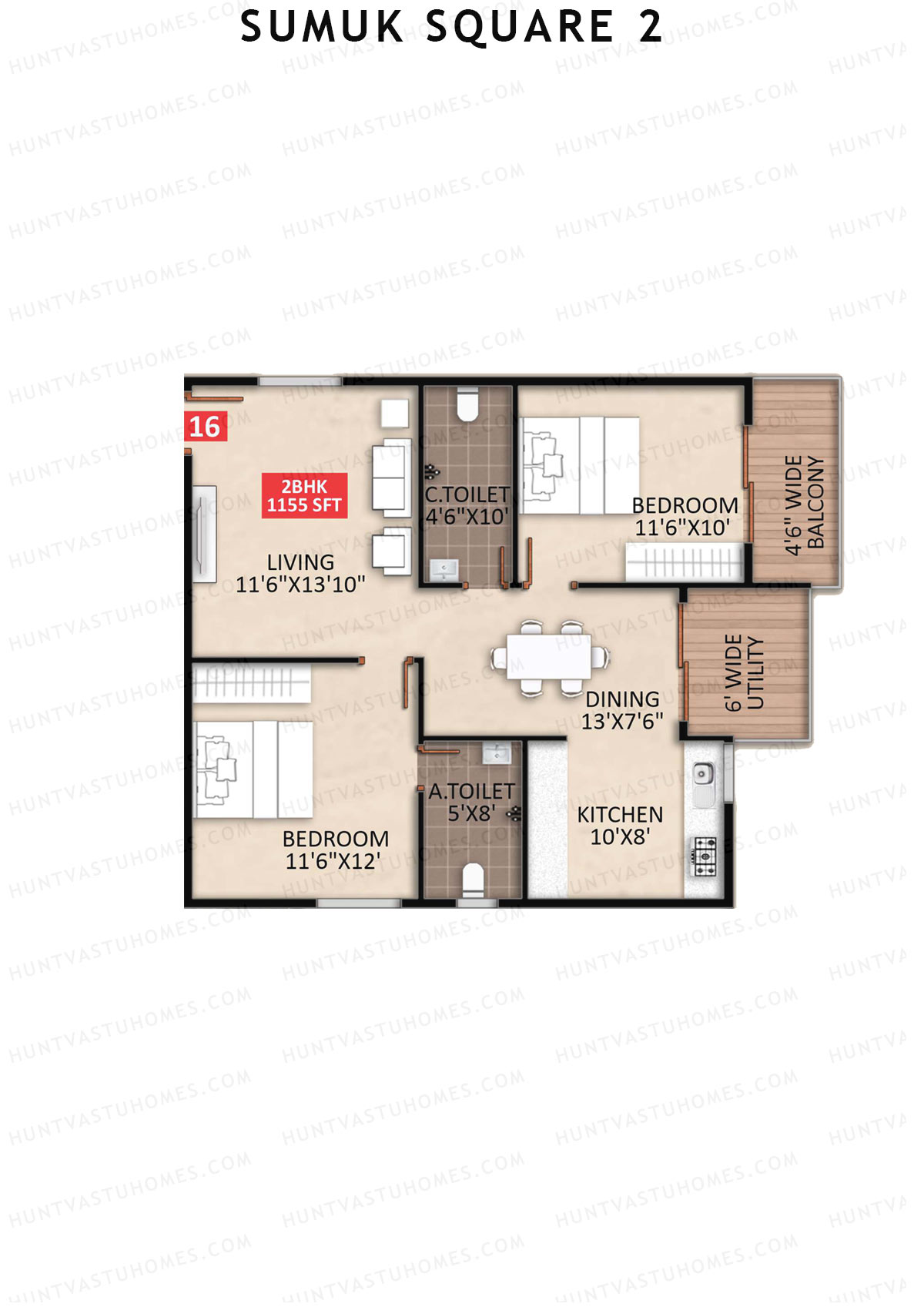 Sumuk Square 2 Block B Unit 16 Floor Plan