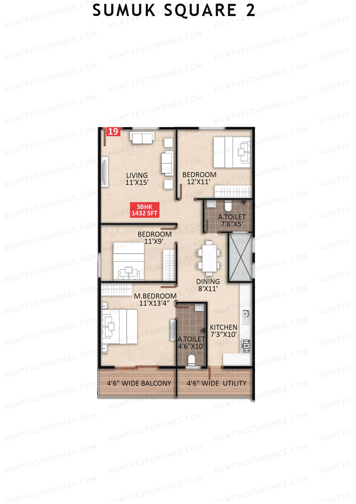 Sumuk Square 2 Block B Unit 19 Floor Plan