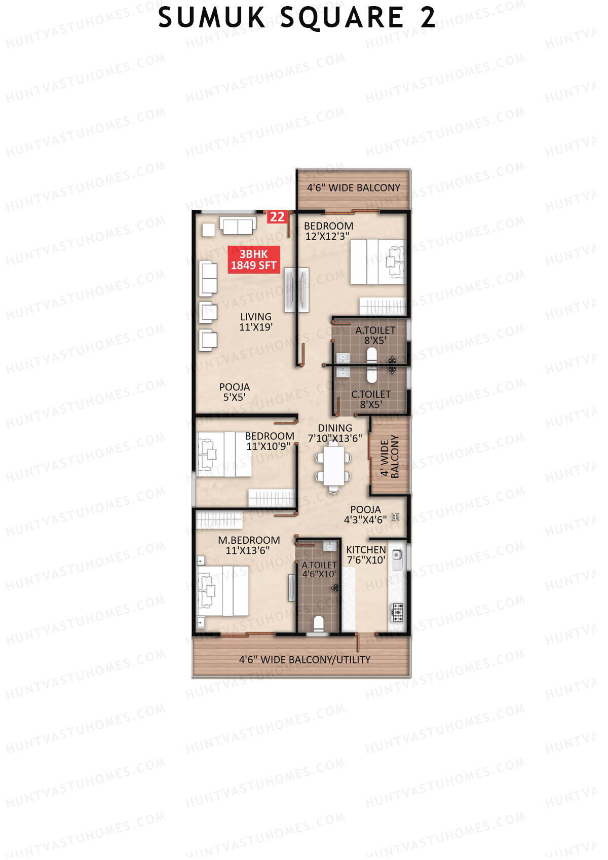 Sumuk Square 2 Block B Unit 22 Floor Plan