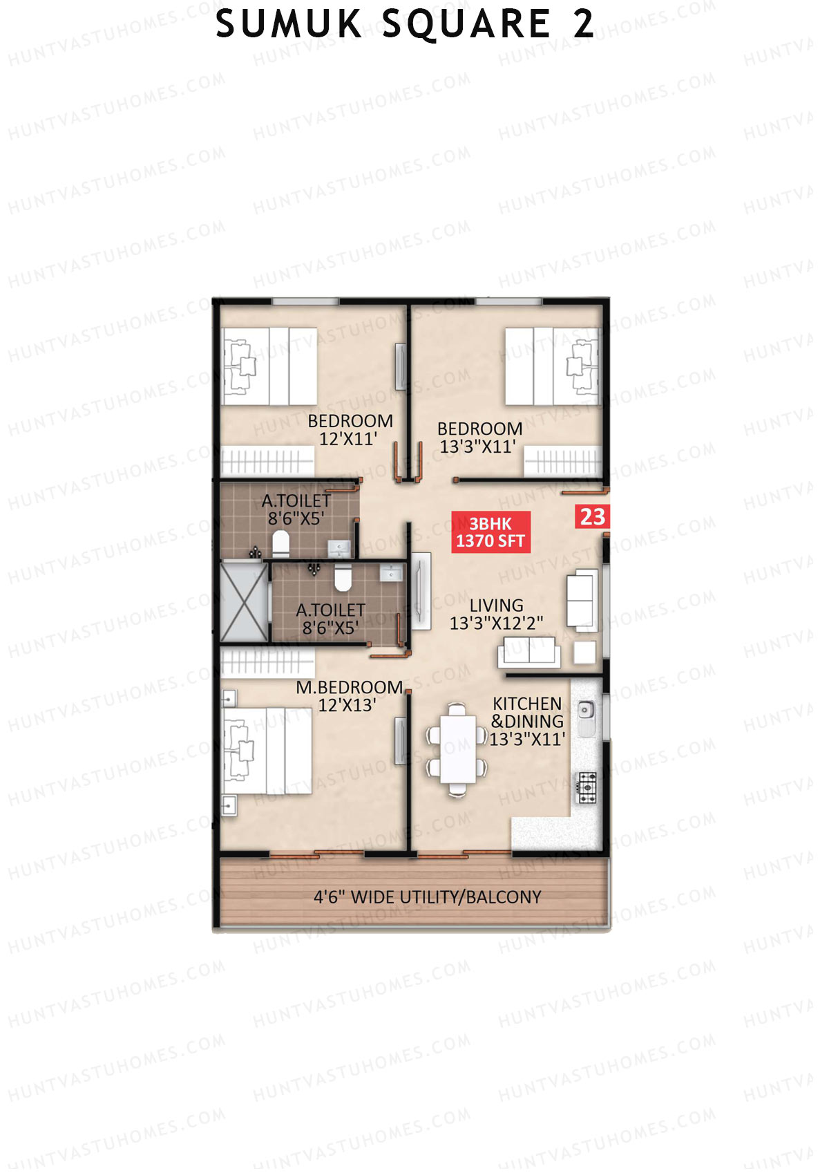 Sumuk Square 2 Block B Unit 23 Floor Plan