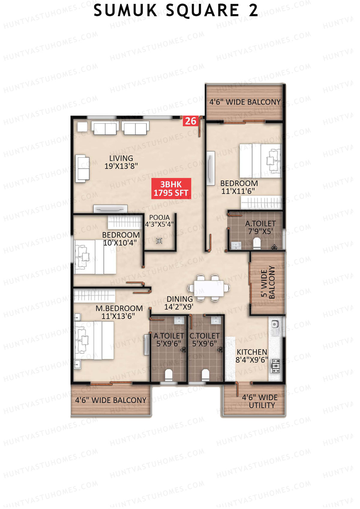 Sumuk Square 2 Block B Unit 26 Floor Plan