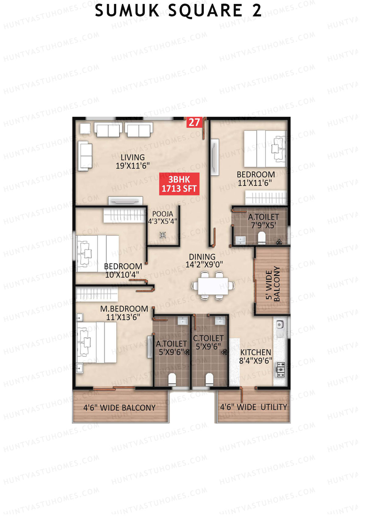 Sumuk Square 2 Block B Unit 27 Floor Plan
