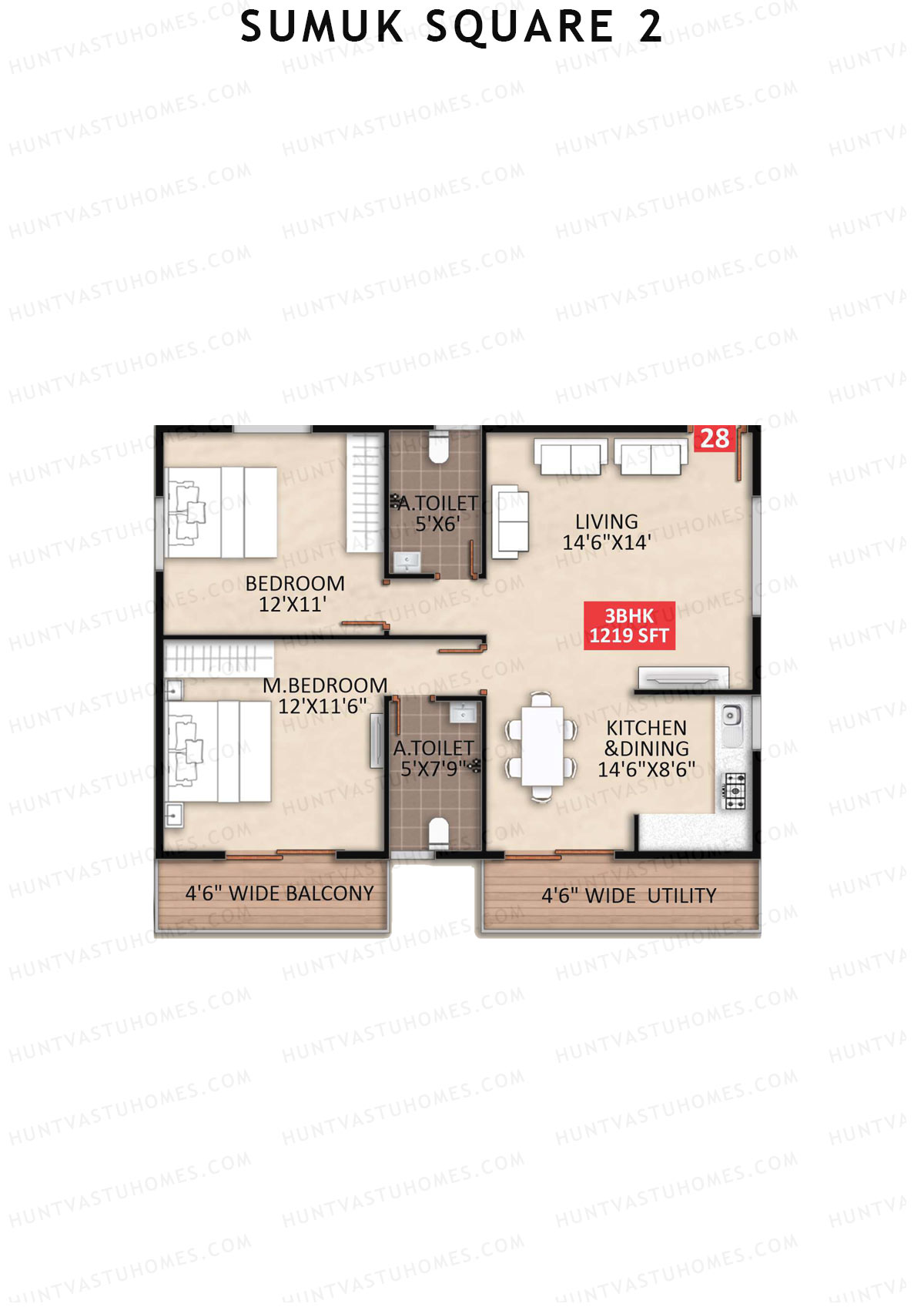 Sumuk Square 2 Block B Unit 28 Floor Plan